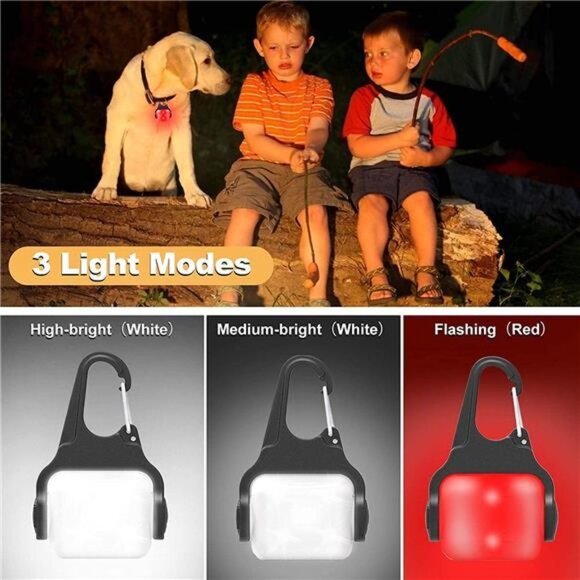 Dog Lights for Night Walking, Clip on USB Rechargeable Dog Collar Light, 3 Light - Picture 4 of 7